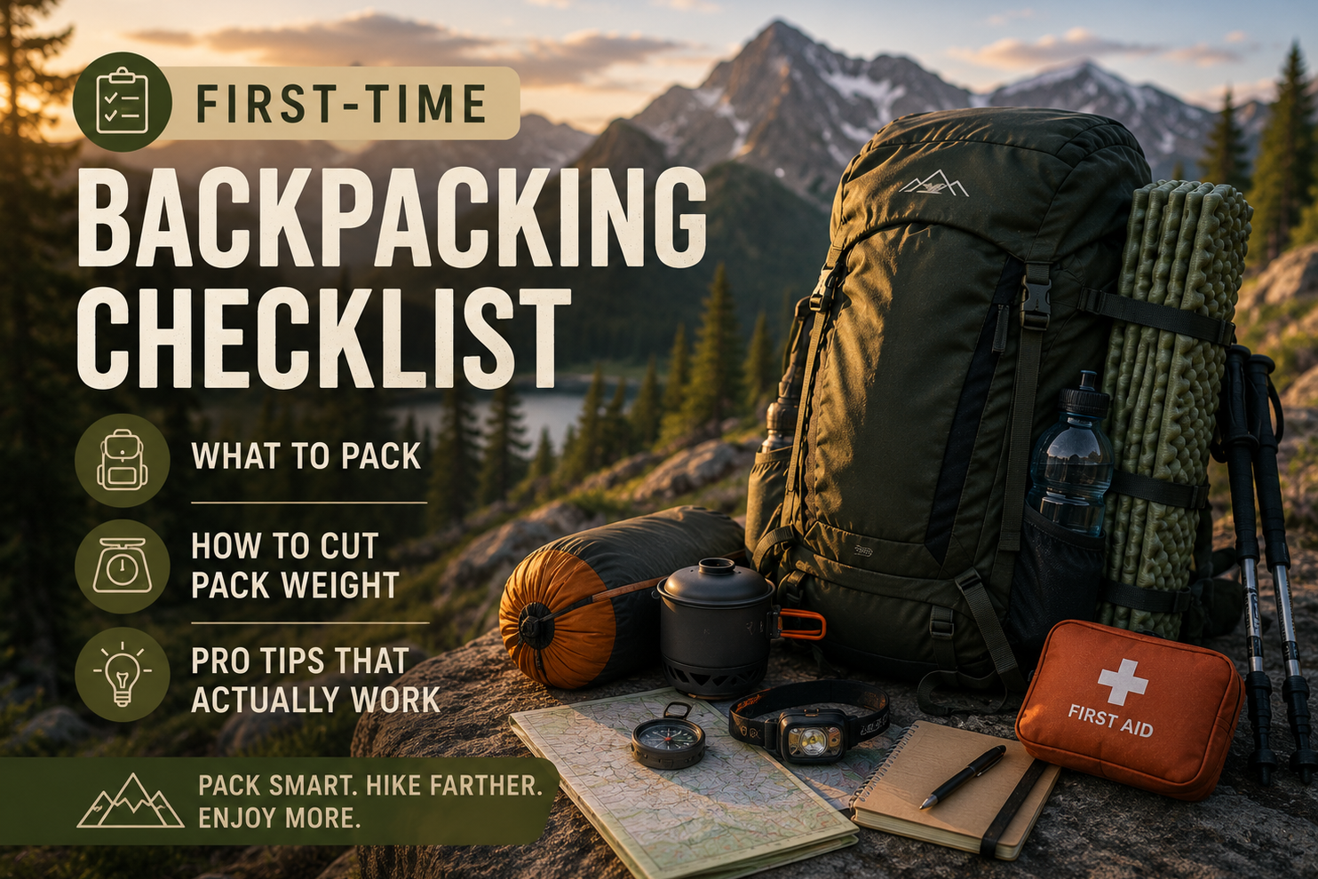 First-Time Backpacking Checklist: What to Pack, How to Cut Pack Weight, and Pro Tips That Actually Work